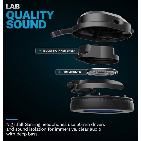 JLAB Nightfall Wireless Gaming Headset - Black