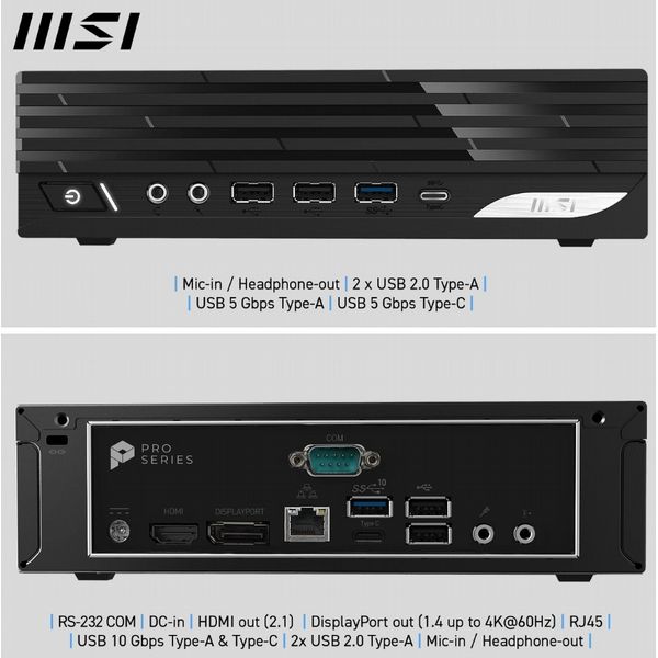 MSI PRO DP21 14M i5 14400 FS 16GB 512GB W11- Desktop PC
