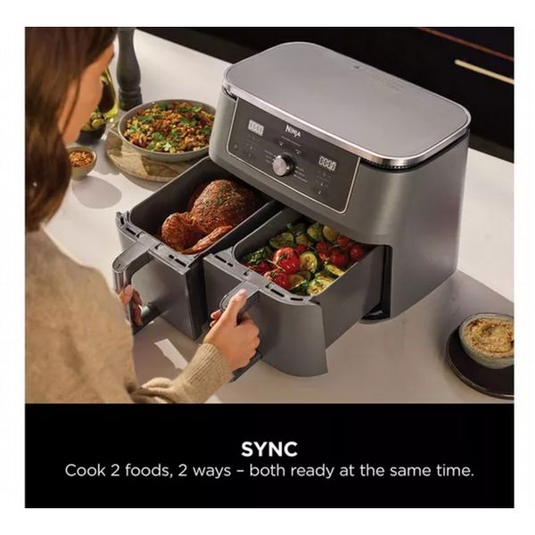 Ninja DZ400UK Dual Zone 9.5 L Airfryer - Gun Metal Grey