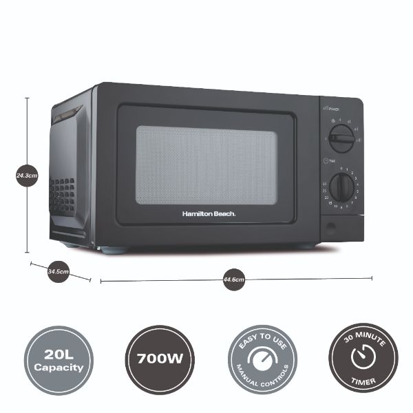 Hamilton Beach 20L, 700W Microwave - Black