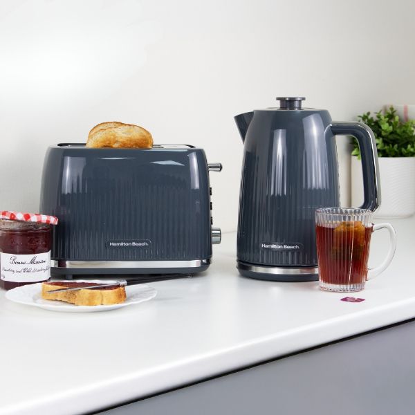 Hamilton Beach Miami Kettle & 2 Slot Toaster Bundle Charcoal