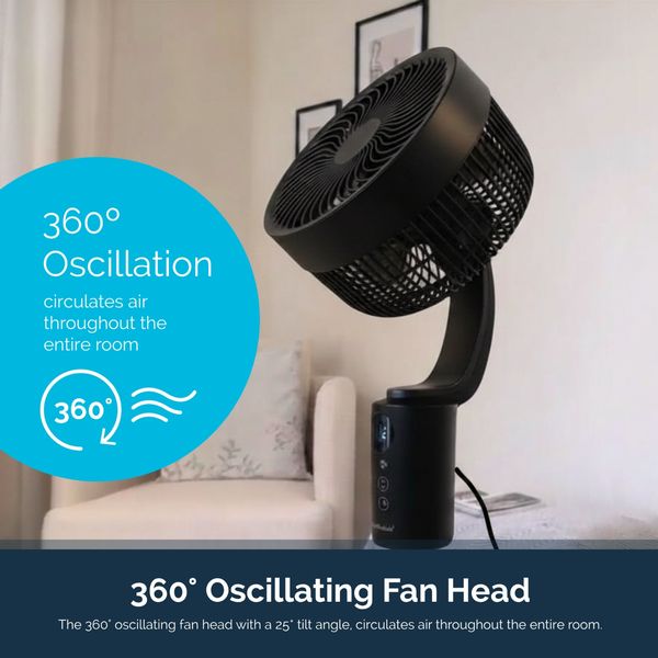 Rediffusion Air360 Adjustable Height Pedestal Fan - 360° Oscillation