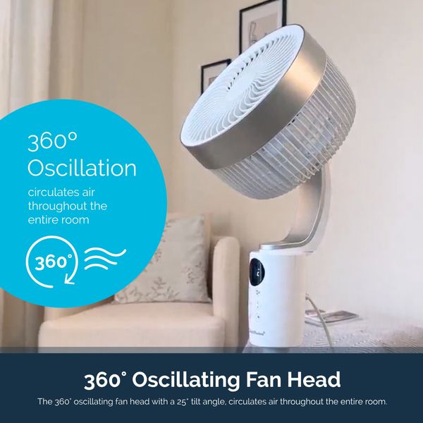 Rediffusion Air360 Oscillating Adjustable Height Pedestal Fan - 360° Oscillation