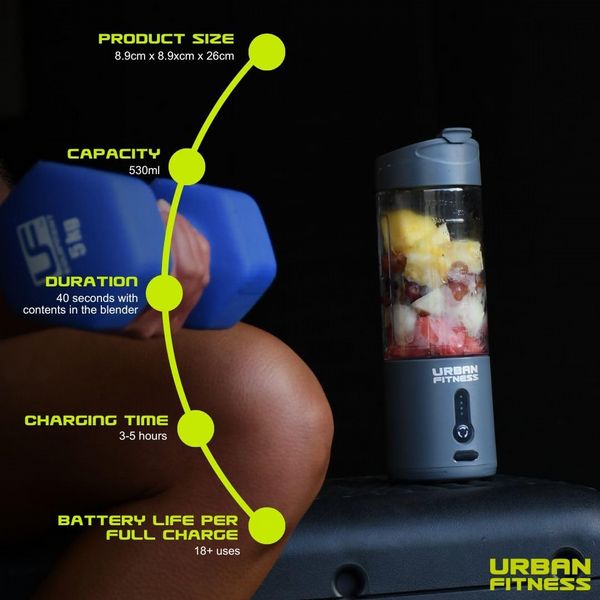 Urban Fitness VitalFuse Portable Blender Grey