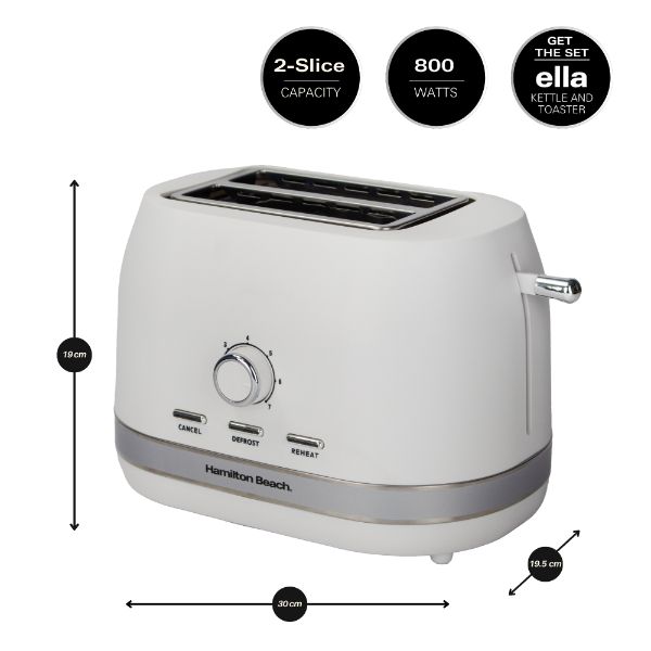 Hamilton Beach Ella Kettle & 2 Slice Toaster Bundle White