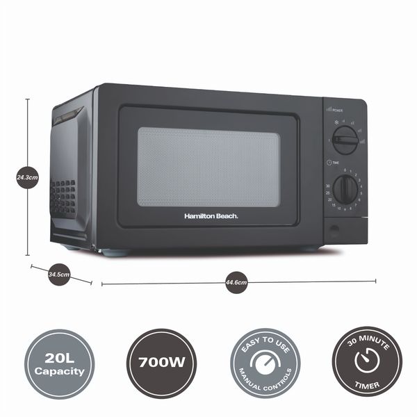 Hamilton Beach Essential 1.7L Rapid Boil Kettle, 4 Slot Toaster and 20L Microwave
