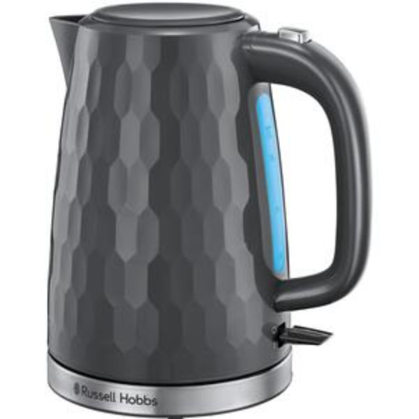 Russell Hobbs Honeycomb Breakfast Bundle Grey - Kettle & 4 Slice