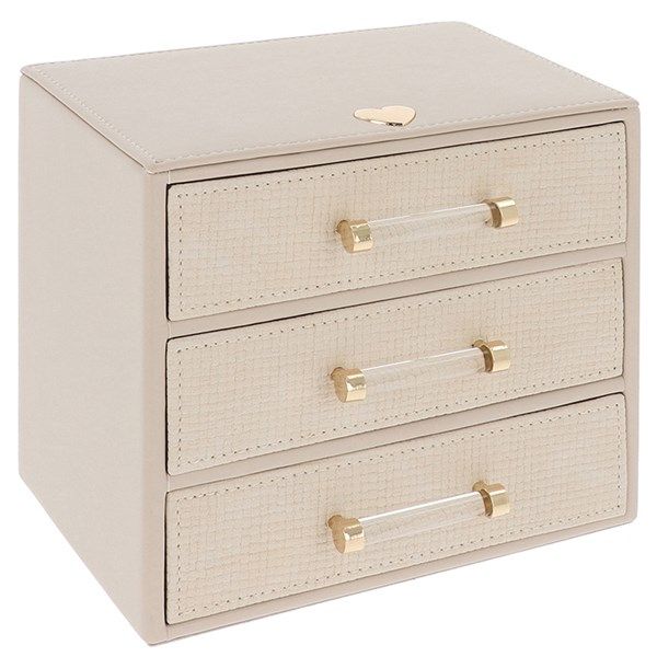 Rox Box Three Drawer Jewellery Box Oyster