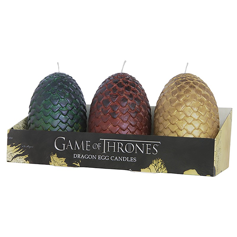 Game of Thrones: Sculpted Dragon Egg Candles: Set of 3
