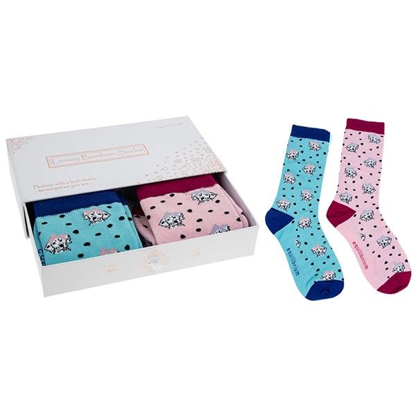 Equilibrium Bamboo Socks Gift Box Dalmatian