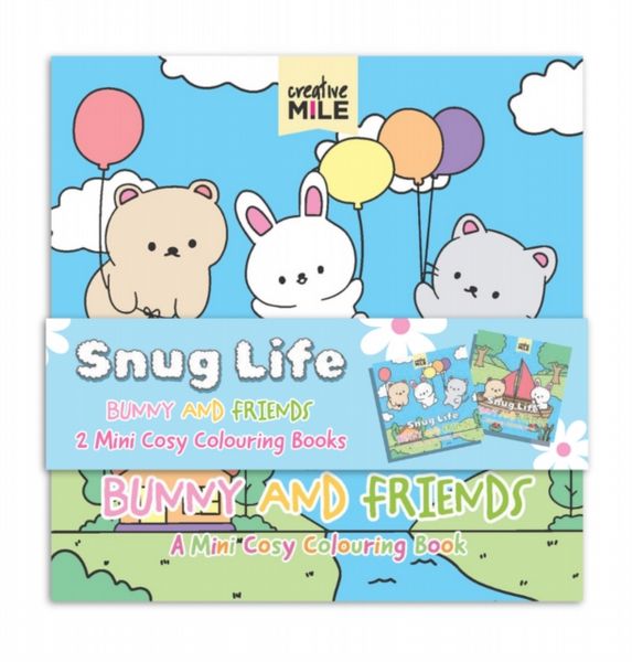 2 Pack Mini Colouring Book Snug Life Cosy Colouring Bunny and Friends