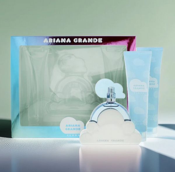 Ariana Grande Cloud 3 Piece Gift Set: Eau De Parfum 100ml - Body Souffle 100ml - Bath & Shower Gel 100ml