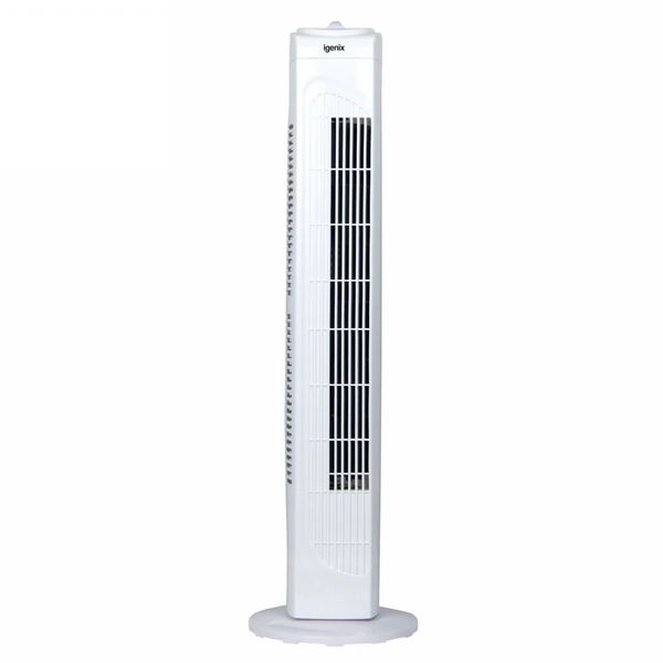 Igenix Tower Fan, Oscillating, 29 Inch, 3 Speeds, White