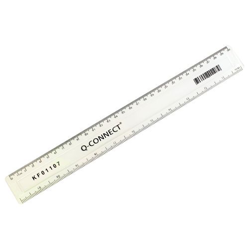 Q-Connect Ruler 30cm Clear