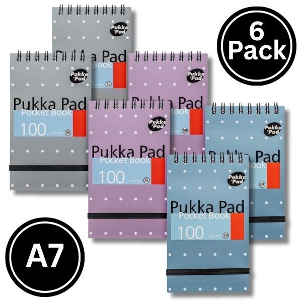 Pukka A7 Metallic 6 Pack Pocket Notebook