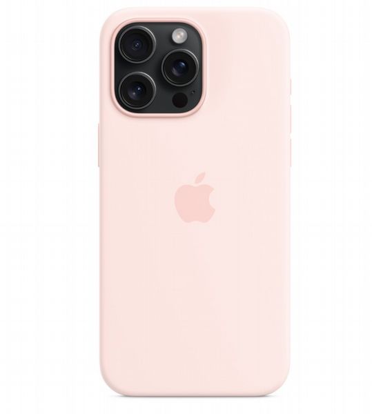 Apple Case iPhone 15 Pro Silicone with MagSafe - Light Pink