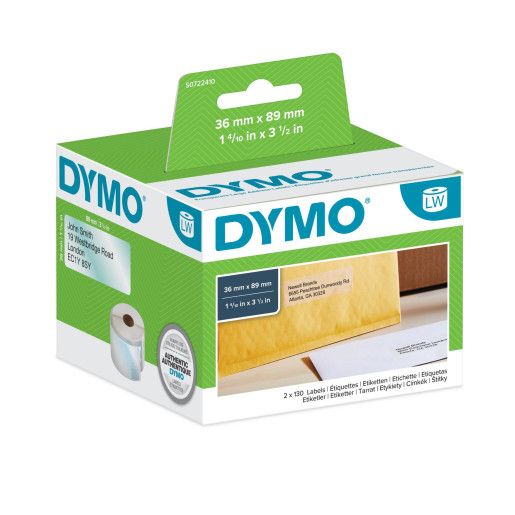 Dymo LW Lrg Add Labels Clear Plastic 36x89