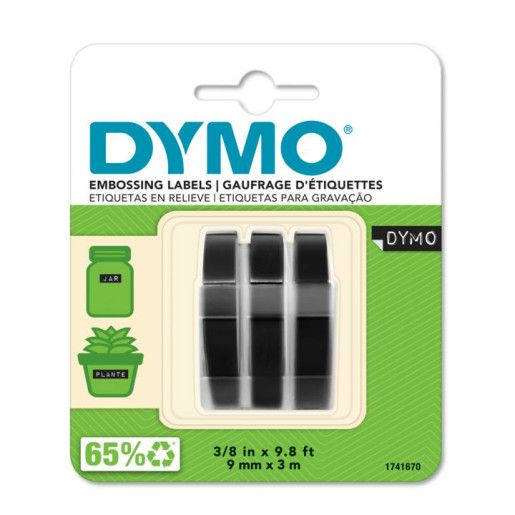 Dymo Embossing Tape 9mmx3m Qty3 Blk