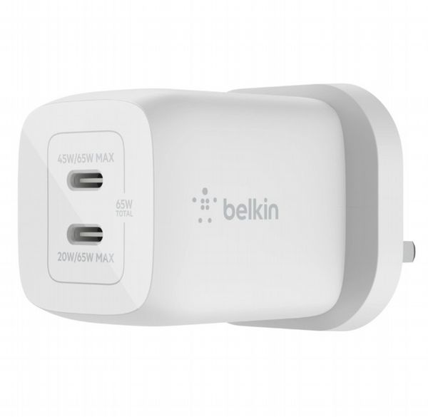 Belkin 65W PD PPS Dual USB-C GaN Charger - Universal