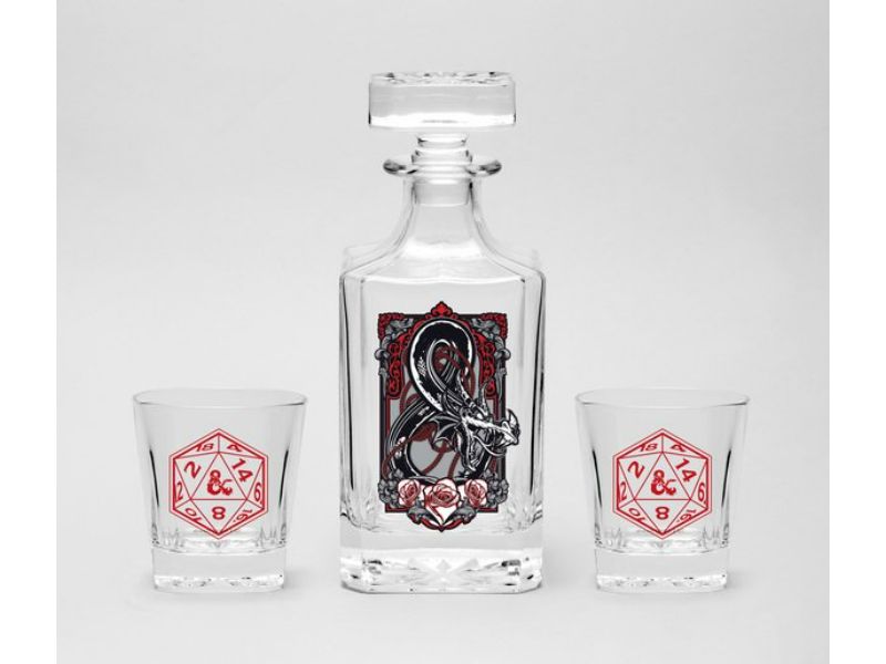 Dungeons & Dragons Logo 750ml Decanter & Set of Glass Tumblers