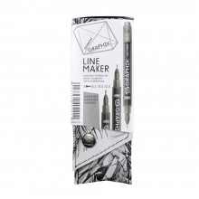 Derwent: Graphik Line Maker Pens: Graphite: Set of 3