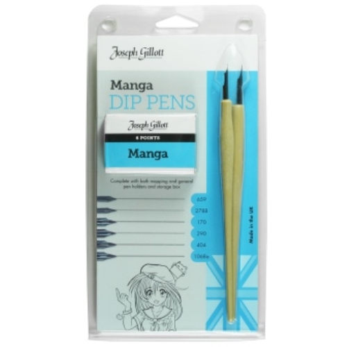 William Mitchell Calligraphy: Joseph Gillott Manga Set: 6 nibs and 2 Pen Holders