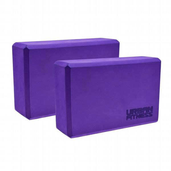 Urban Fitness Yoga Brick (Pair) (Purple, 23 x 14 x 8cm)